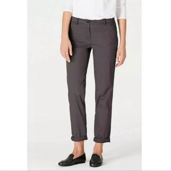 New! J. Jill Grey Stretch Live in Chinos Brushed cotton blend straight leg Pants - Picture 1 of 8
